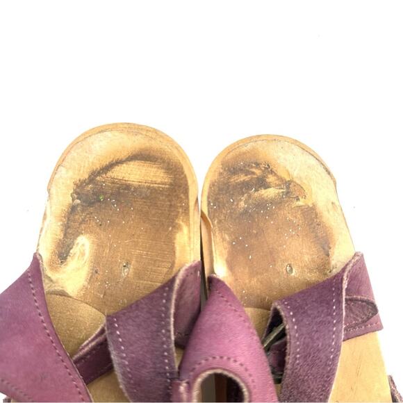 9873/ahorr Vollsjö women's Clogs Made Of Wood Leather/Suede 38/8 - Picture 9 of 11